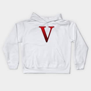 Red Roman Numeral 5 V Kids Hoodie